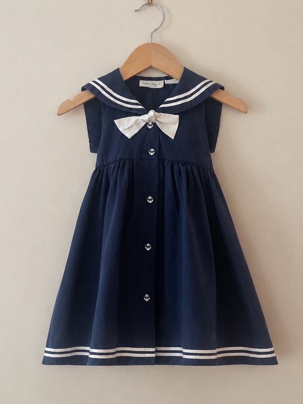 VINTAGE SOPHIE ROSE VGUC Classic Navy Nautical Sailor Dress